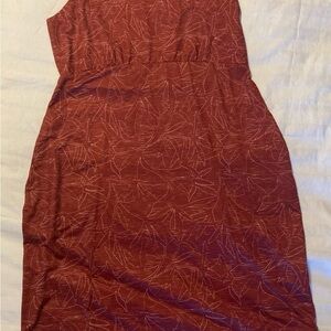 Prana Rust Leaf-Print Dress
